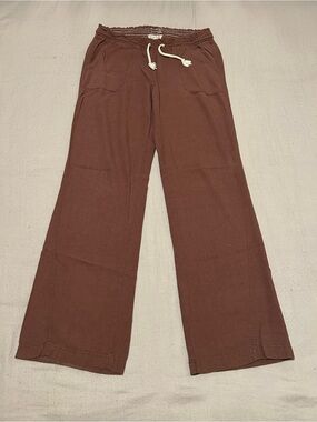 Wide-Leg Pull-On Pants in Brick Brown
